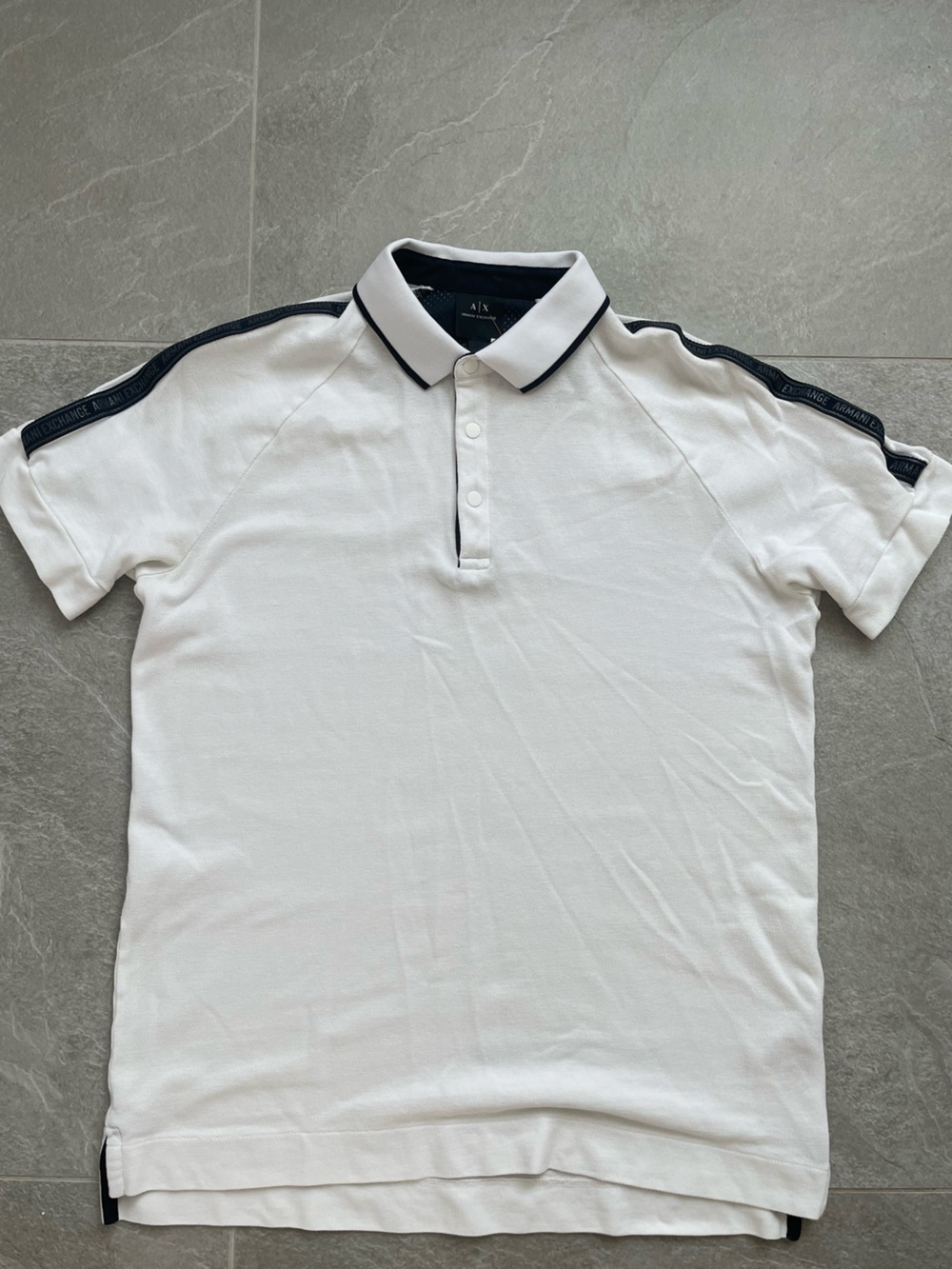 Armani Exchange White Polo with Black Trim